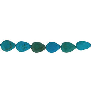 Turquoise, 13.3mm Width by 6.7mm Length by 17.6mm Height, Teardrop Stone Bead. Quantity per pack: 22 Pieces.