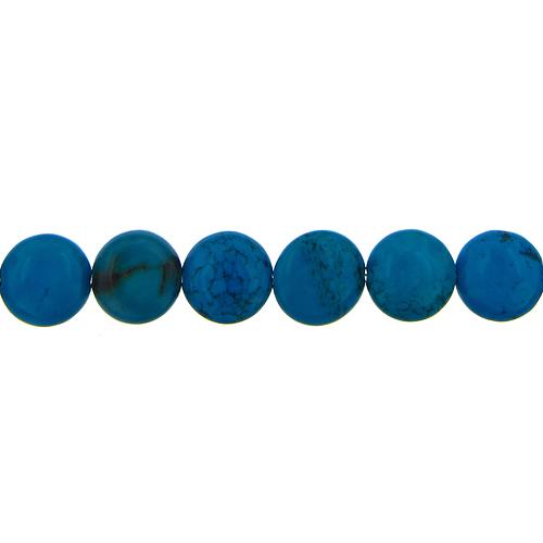 Turquoise, 14.0mm Width by 7.1mm Length by 14.0mm Height, Round Stone Bead. Quantity per pack: 28 Pieces.