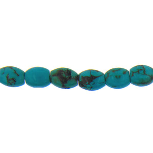 Turquoise, 10.0mm Width by 10.0mm Length by 12.0mm Height, Oval Stone Bead. Quantity per pack: 33 Pieces.