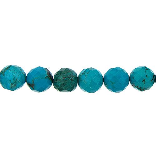 Turquoise, 15.5mm Width / Length / Height, Faceted Round Stone Bead. Quantity per pack: 25 Pieces.