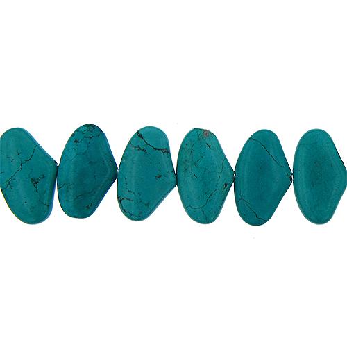 Turquoise, 28.0mm Width by 8.8mm Length by 16.7mm Height, Wide Teardrop Stone Bead. Quantity per pack: 24 Pieces.