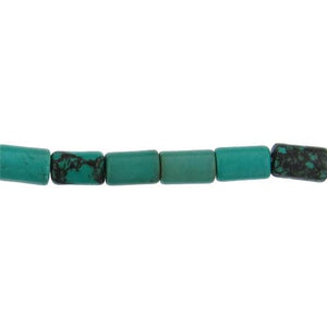 Turquoise, 6.2mm Width by 6.2mm Length by 9.3mm Height, Cylindrical Stone Bead. Quantity per pack: 40 Pieces.