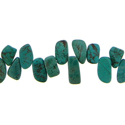 Turquoise, 10.7mm Width by 7.9mm Length by 12.3mm Height, Natural Nugget Stone Bead. Quantity per pack: 38 Pieces.