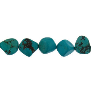 Turquoise, 15.0mm Width by 10.3mm Length by 22.3mm Height, Natural Stone Bead. Quantity per pack: 20 Pieces.