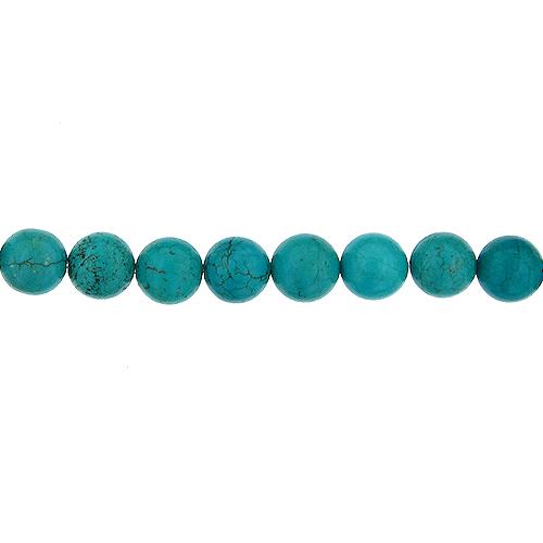 Turquoise, 8.5mm Width / Length / Height, Round Stone Bead. Quantity per pack: 53 Pieces.