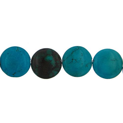 Turquoise, 18.0mm Width by 6.9mm Length by 17.8mm Height, Round Stone Bead. Quantity per pack: 23 Pieces.