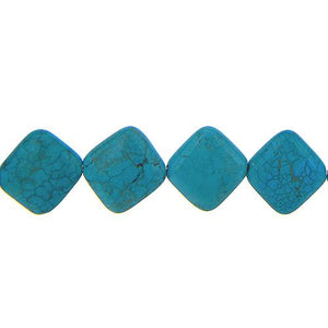 Turquoise, 23.9mm Width by 6.3mm Length by 23.0mm Height, Diamond Stone Bead. Quantity per pack: 18 Pieces.