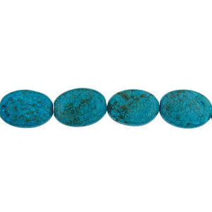 Turquoise, 21.9mm Width by 11.8mm Length by 30.0mm Height, Oval Stone Bead. Quantity per pack: 14 Pieces.