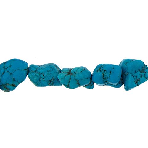 Turquoise, 21.1mm Width by 18.2mm Length by 21.7mm Height, Natural Stone Bead. Quantity per pack: 17 Pieces.