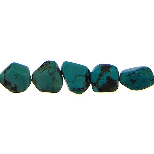 Turquoise, 12.0mm Width by 9.2mm Length by 13.2mm Height, Natural Stone Bead. Quantity per pack: 29 Pieces.