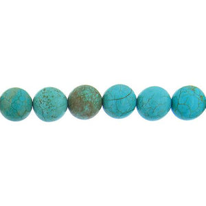 Turquoise, 14.3mm Width / Length / Height, Round Stone Bead. Quantity per pack: 28 Pieces.