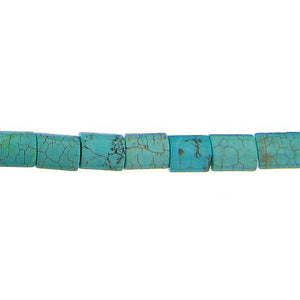 Turquoise, 8.2mm Width by 8.2mm Length by 9.5mm Height, Cylindrical Stone Bead. Quantity per pack: 41 Pieces.