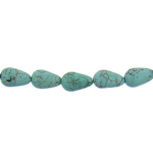 Turquoise, 10.0mm Width by 10.0mm Length by 16.0mm Height, Teardrop Stone Bead. Quantity per pack: 26 Pieces.