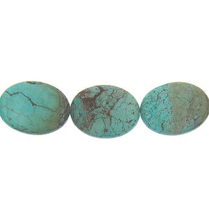 Turquoise, 29.9mm Width by 15.4mm Length by 39.3mm Height, Oval Stone Bead. Quantity per pack: 10 Pieces.