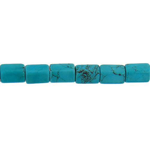 Turquoise, 24.3mm Width by 7.2mm Length by 34.1mm Height, Oval Stone Bead. Quantity per pack: 10 Pieces.