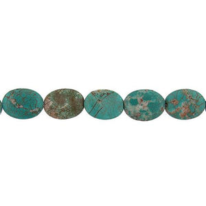 Turquoise, 15.3mm Width by 6.8mm Length by 20.4mm Height, Oval Stone Bead. Quantity per pack: 20 Pieces.