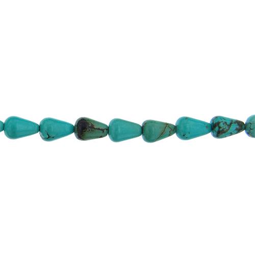 Turquoise, 8.4mm Width by 8.4mm Length by 11.3mm Height, Teardrop Stone Bead. Quantity per pack: 34 Pieces.