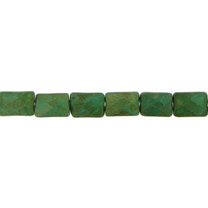 Turquoise, 12.5mm Width by 6.5mm Length by 17.2mm Height, Faceted Rectangular Stone Bead. Quantity per pack: 22 Pieces.