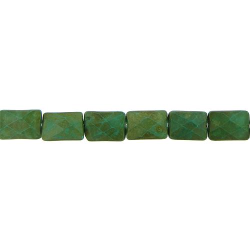 Turquoise, 12.5mm Width by 6.5mm Length by 17.2mm Height, Faceted Rectangular Stone Bead. Quantity per pack: 22 Pieces.