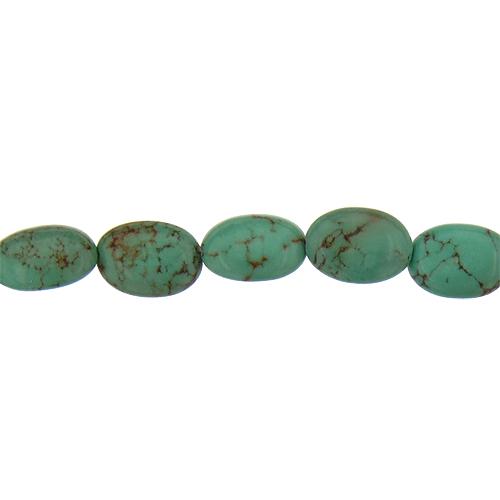 Turquoise, 12.8mm Width by 7.3mm Length by 17.4mm Height, Oval Stone Bead. Quantity per pack: 23 Pieces.