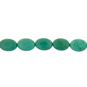 Turquoise, 12.5mm Width by 6.5mm Length by 17.7mm Height, Oval Stone Bead. Quantity per pack: 22 Pieces.