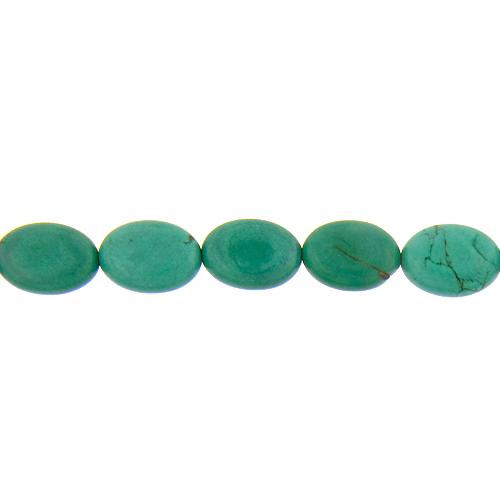 Turquoise, 12.5mm Width by 6.5mm Length by 17.7mm Height, Oval Stone Bead. Quantity per pack: 22 Pieces.