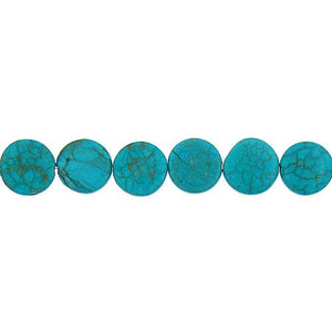 Turquoise, 12.3mm Width by 5.5mm Length by 12.0mm Height, Round Stone Bead. Quantity per pack: 33 Pieces.