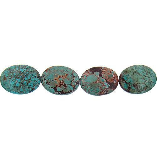 Turquoise, 30.0mm Width by 14.7mm Length by 39.5mm Height, Oval Stone Bead. Quantity per pack: 10 Pieces.