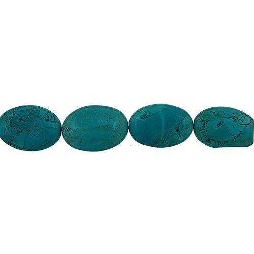 Turquoise, 21.0mm Width by 9.4mm Length by 28.3mm Height, Oval Stone Bead. Quantity per pack: 14 Pieces.