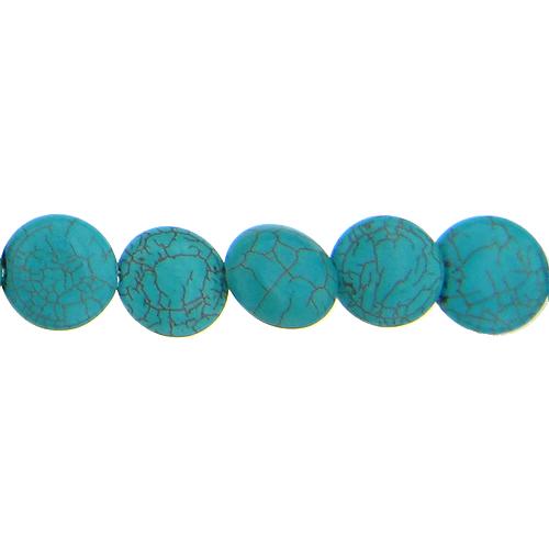 Turquoise, 14.6mm Width by 6.6mm Length by 14.5mm Height, Round Stone Bead. Quantity per pack: 29 Pieces.