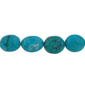 Turquoise, 21.4mm Width by 15.7mm Length by 26.1mm Height, Oval Stone Bead. Quantity per pack: 15 Pieces.