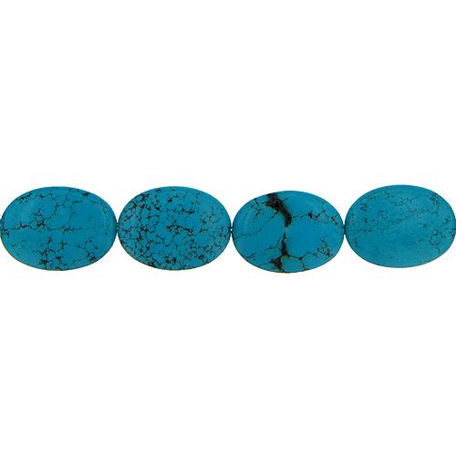 Turquoise, 25.0mm Width by 10.3mm Length by 34.9mm Height, Oval Stone Bead. Quantity per pack: 12 Pieces.