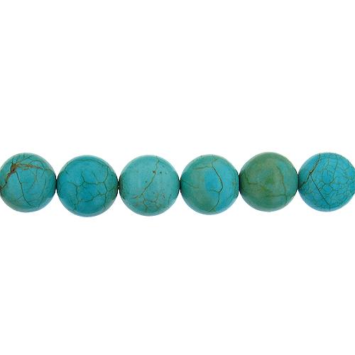 Turquoise, 13.3mm Width / Length / Height, Round Stone Bead. Quantity per pack: 30 Pieces.