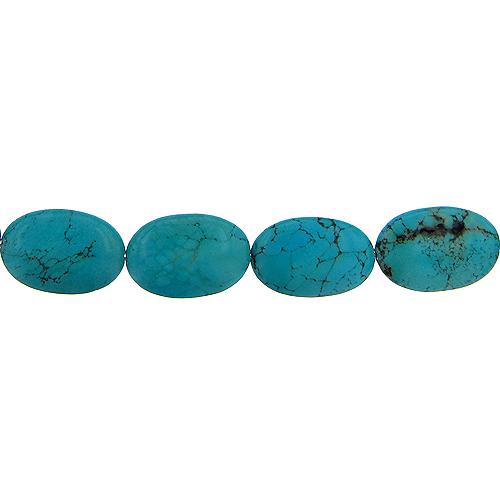 Turquoise, 21.9mm Width by 10.5mm Length by 29.3mm Height, Oval Stone Bead. Quantity per pack: 14 Pieces.