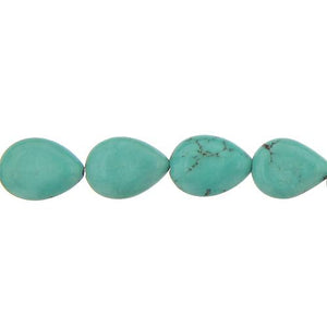 Turquoise, 12.7mm Width by 5.6mm Length by 17.1mm Height, Teardrop Stone Bead. Quantity per pack: 23 Pieces.