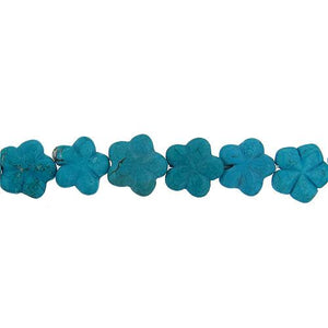 Turquoise, 15.9mm Width by 5.3mm Length by 15.4mm Height, Flower Stone Bead. Quantity per pack: 27 Pieces.