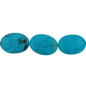 Turquoise, 25.0mm Width by 10.6mm Length by 34.5mm Height, Oval Stone Bead. Quantity per pack: 12 Pieces.