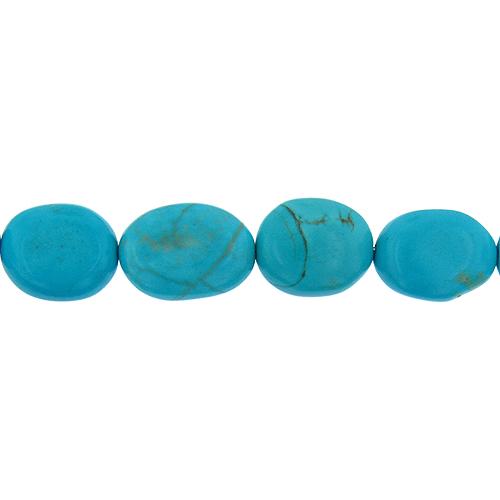 Turquoise, 19.3mm Width by 12.6mm Length by 23.0mm Height, Oval Stone Bead. Quantity per pack: 18 Pieces.