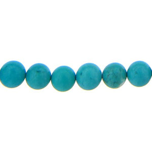 Turquoise, 8.4mm Width / Length / Height, Round Stone Bead. Quantity per pack: 49 Pieces.