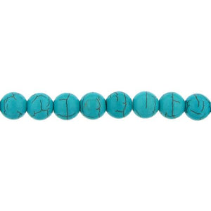 Turquoise, 9.7mm Width / Length / Height, Round Stone Bead. Quantity per pack: 45 Pieces.