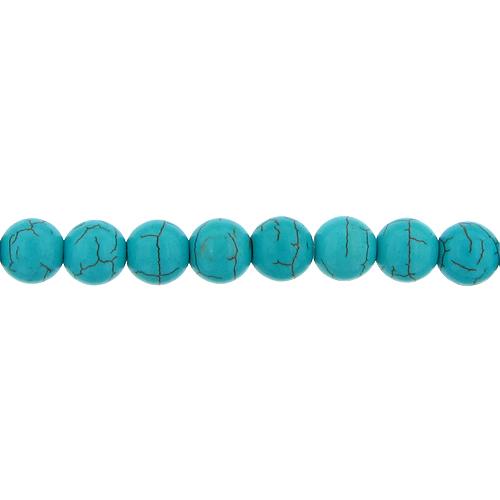 Turquoise, 9.7mm Width / Length / Height, Round Stone Bead. Quantity per pack: 45 Pieces.