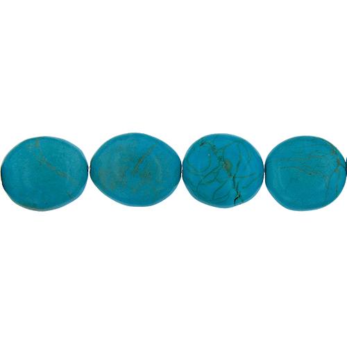 Turquoise, 21.1mm Width by 14.7mm Length by 24.0mm Height, Oval Stone Bead. Quantity per pack: 17 Pieces.