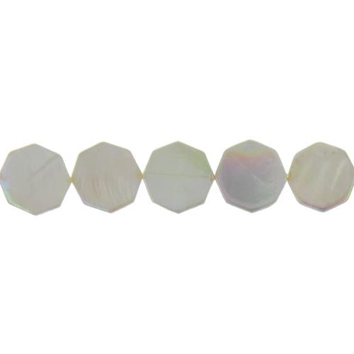 Cream, 17.5mm Width by 3.5mm Length by 19.0mm Height, Hexagon Shell Bead. Quantity per pack: 21 Pieces.