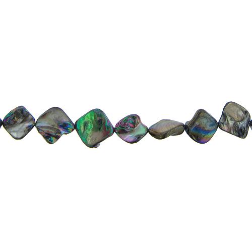 Iridescent, 15.0mm Width by 9.0mm Length by 18.5mm Height, Baroque Shell Bead. Quantity per pack: 22 Pieces.