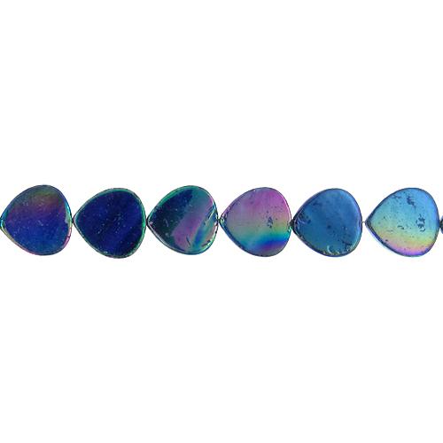 Blue, 16.5mm Width by 3.5mm Length by 16.5mm Height, Teardrop Shell Bead. Quantity per pack: 20 Pieces.