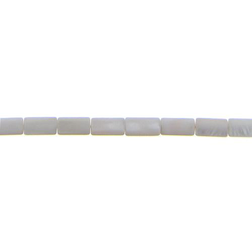 White, 5.0mm Width by 3.0mm Length by 10.0mm Height, Rectangle Shell Bead. Quantity per pack: 40 Pieces.