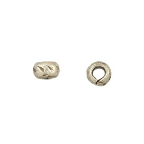 Fine Silver, Hill Tribe Bead, 3.5mm Width by 3.5mm Length by 2.0mm Height, Textured Round Bead. Quantity per pack: 93 Pieces.