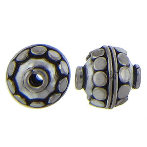 Sterling Silver Oxidized, 10.9mm Width by 10.9mm Length by 11.3mm Height, Fancy Round Bali Bead. Quantity per pack: 4 Pieces.