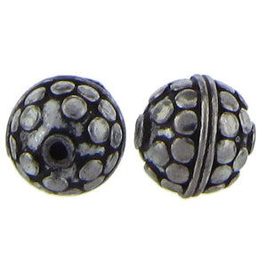 Sterling Silver Oxidized, 11.9mm Width by 11.8mm Length by 11.7mm Height, Fancy Round Bali Bead. Quantity per pack: 3 Pieces.