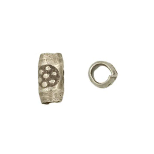 Fine Silver, Hill Tribe Bead, 3.0mm Width by 3.0mm Length by 5.8mm Height, Stamped Cylinder Bead. Quantity per pack: 53 Pieces.